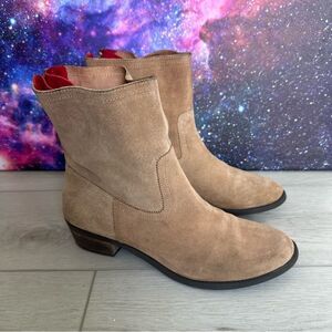 Florentini Baker Womens Sz 10 Leather Western Boots Rustic Boho Suede Booties